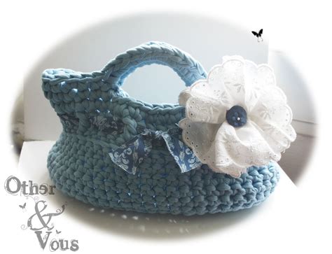 Sac En Crochet Bleu Clair 